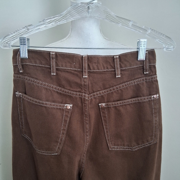 Reformation Cowboy High Rise Brown Straight Leg Jeans In Chocolate Size 27 - Picture 4 of 7